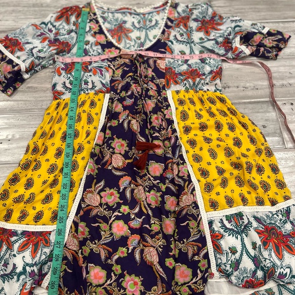Anthropologie Lilka Patchwork Paisley Boho Trapeze Babydoll Mini Dress - Picture 8 of 10